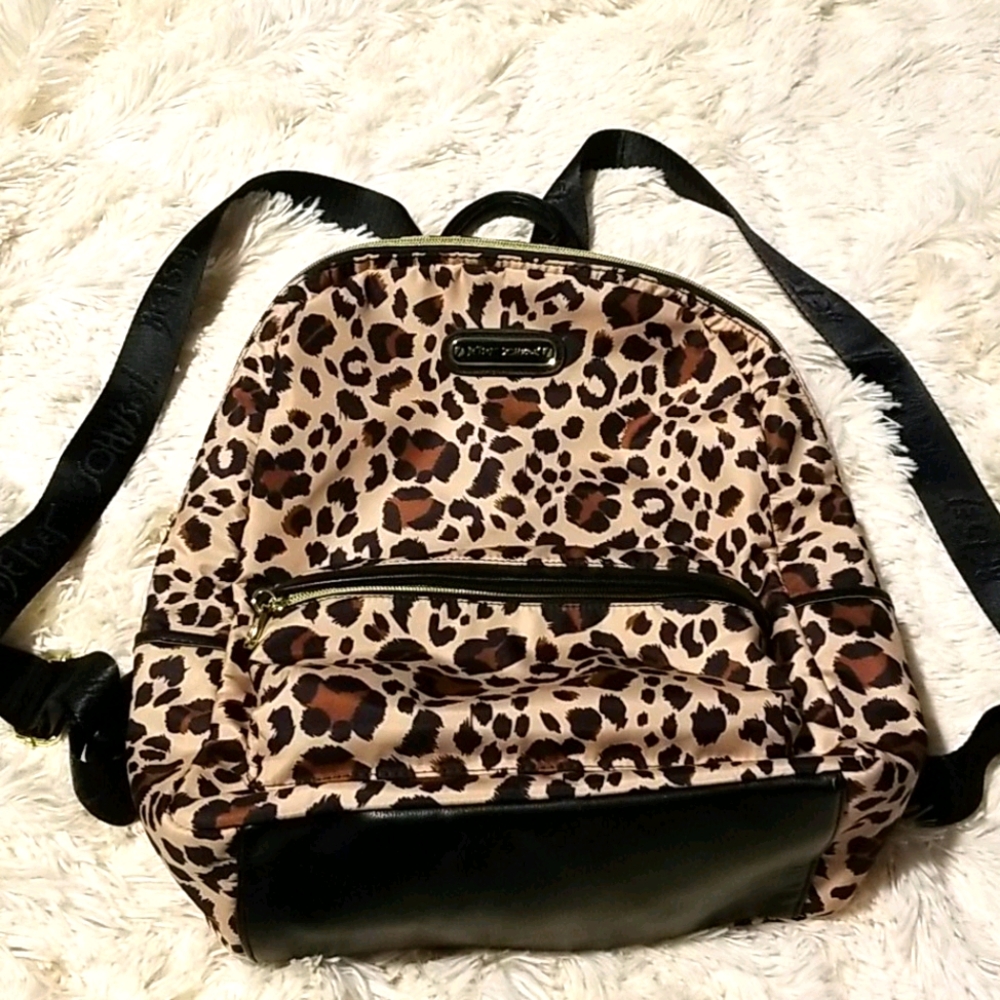 BETSEY JOHNSON LEOPARD LAPTOP BACKPACK